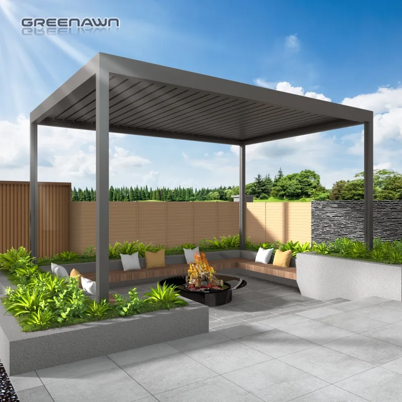 Outdoor Louver home decor garden shed aluminum pergola gazebo with adjustable roof louve 26x12 pergola