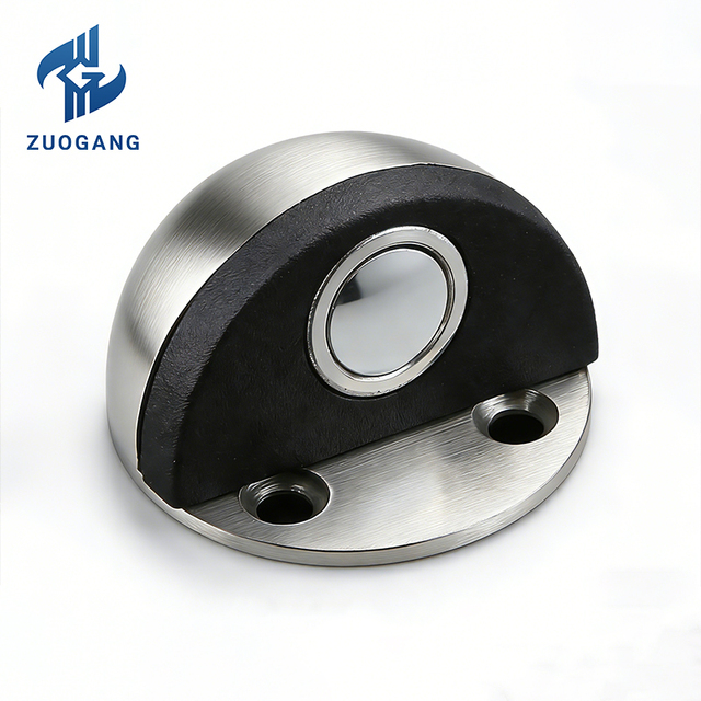 Modern Stainless Steel Rubber Dome Door Stop Wedge Durable Magnetic Door Stop for Hotel Bathroom Kitchen Installation