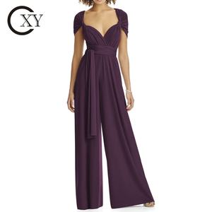 Pantalon habillé convertible élégant pour femmes Combinaison en jersey à jambes larges multidirectionnelles - Product Image 3