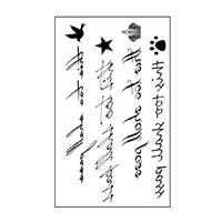 Autocollants de tatouage temporaire gothique imperméables, motif Clown Grin, Rose Noire, Flamme de Sorcière, Long Le, Faux Autocollants d'Art Corporel