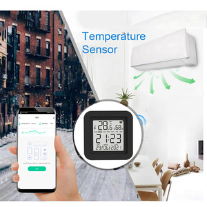 Tuya Slimme Temperatuur Vochtigheid <span class=keywords><strong>Sensor</strong></span> Wekker Draadloze Oled <span class=keywords><strong>Hygrometer</strong></span> Batterij Voor Thuisgebruik Compatibel Android Alexa Smart - Product Image 4