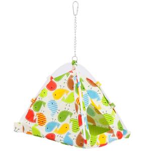 Katı desen papağan hamak kış kuş yuva için sıcak pamuk yuva bal çanta planör üçgen yuva rahat kış özellikleri - Product Image 1