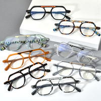 Gafas de acetato Borregls para mujer, montura de alta calidad, gafas de diseñador de marca, gafas de aviador a la moda, gafas ópticas para hombre 19174