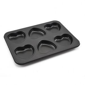 Custom Wholesales High Temperature Resistance Pastry <b>Tray</b> Carbon Steel Bakeware 6 Cups Heart Shape <b>Non</b> <b>Stick</b> <b>Baking</b> Pan - Product Image 2