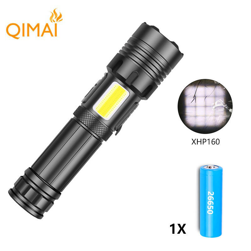 1670 Short P160 Flashlight + 1 x 26650 + USB Cable