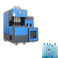 Machine de fabrication de bouteilles de boissons en plastique PET semi-automatique à 4 cavités pour l'eau et les boissons gazeuses