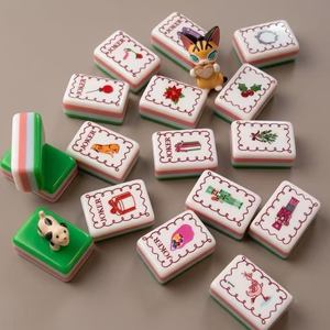 Venta al por mayor en stock: Juego de fichas de Mahjong de Navidad americano de lujo, personalizadas, grabadas, de acrílico 160/166 - Product Image 2