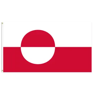 3x5Ft Greenland Flag Polyester With Two Brass Grommets Single Layer Wall hanging Outdoor and Indoor Decor