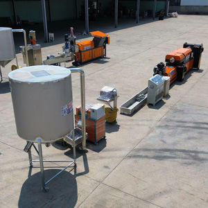 เครื่องอัดเม็ดพลาสติก PP HDPE LDPE LLDPE เครื่องผลิตเม็ดพลาสติกสองขั้นตอนสำหรับแม่พร้อมตลับลูกปืน - Product Image 1