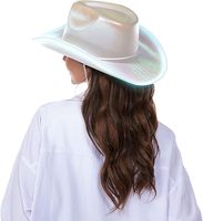 Cappello da Cowboy olografico con cappello da Cowgirl olografico a Led cappello da Cowgirl per adulti cappello in Denim Halloween festa di natale
