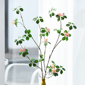 Guanyin - Hoja de Loto Artificial con Flores Rosas, Material de Seda, Decoración de Interiores, Accesorios para Bodas, 85 cm, QH-54044 - Product Image 3