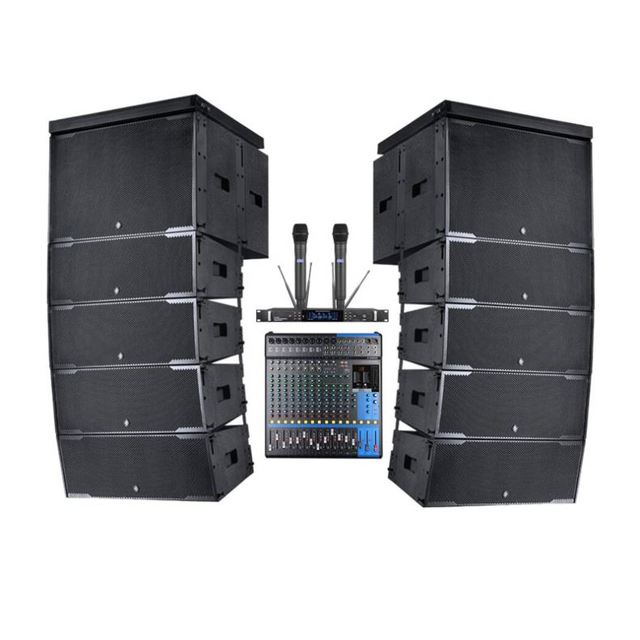 Outdoor 1000 People Event Professional  Audio DJ Line Array Speaker PA Sound System with Microphone and Mixer