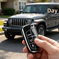 Housse de clé KUNASI pour Jeep, étui de protection souple pour clé compatible avec la clé intelligente Jeep 3 4 5 boutons