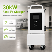 Chargeur EV EVEGO 5m, câble 30kW CCS1, haute efficacité, ampérage réglable, OCPP 2.0.1, mobile, nouvel écran tactile 7 pouces, certifié TUV