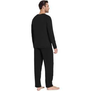 Ensemble de pyjama pour homme en bambou Voscose personnalisé, chemise de nuit à manches longues et pantalon long, vêtements de détente légers, tailles S à XXL - Product Image 4