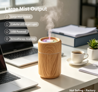 Diffuseur d'arômes mini à grain de bois, alimentation USB, humidificateur à brume froide, options multicolores, pour maison, voiture, hôtel – Approvisionnement direct usine