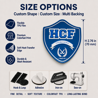 Écussons personnalisés lumineux en TPU à transfert thermique, emblèmes foncés, étiquettes graphiques textiles pour vestes d'extérieur, sweats à capuche, sacs et accessoires