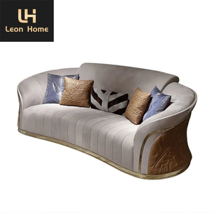 تصميم فاخر على الطراز الأوروبي جودة قماش مخملي مصمم منحنى أريكة أثاث غرفة المعيشة - Product Image 5