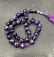 Perles de prière islamique Améthyste naturelle Tasbeeh Musulman Tasbih Soufi Perles de prière Coran Masbaha Chapelet Perles