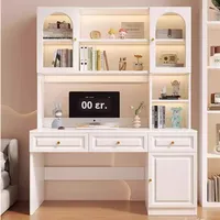 Bureau d'ordinateur moderne en bois massif avec étagère intégrée pour l'étude des étudiants ou le mur de la chambre des enfants pour la maison