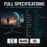 Monitor High Refresh Rate 27 Inci 4K 180Hz FHD 360Hz 0.5ms Nano IPS Layar Esports Grosir Pabrik