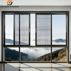 GS Factory Price Thermal Break Aluminum Sliding Window with Fly <b>Screen</b> Double Glass Energy Efficient Window - Product Image 3
