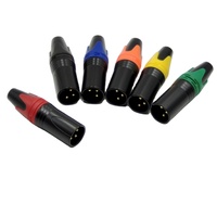 Farbiger Metall-XLR-3-Pin-Stecker, Lautsprecheranschluss, XLR-Stecker mit 3 Pins, vergoldet, 3-Pin-XLR-Stecker