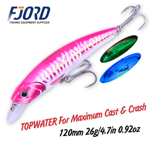 Esche artificiali rigide FJORD Minnow Swimbait 120mm 26g/140mm 37g, affondamento lento, lancio ultra lungo, per trota e persico di fiume - Product Image 1