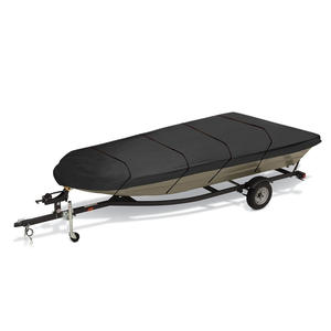 210D ผ้าคลุมเรือคายัคโพลีเอสเตอร์สีดำกันน้ำและกันลมได้พร้อมสายพานกันฝุ่น4เส้นสำหรับเรือ Jon - Product Image 2