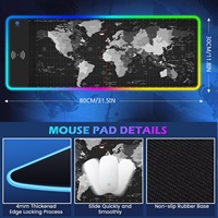 Tapis de souris rétroéclairé avec charge sans fil, tapis de souris anime, tapis RGB pour clavier, style gamer, accessoire PC, tapis de souris de jeu, bureau