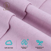 Tissu Lijia en laine expansée effet seconde peau, mélange acrylique, lyocell, acétate, laine et soie, pour vêtements de détente thermiques et sous-vêtements.