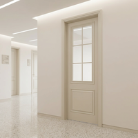 Porte intérieure insonorisée en PVC avec insert en verre stratifié, étanche, pour salle de bain, hôtel, chambre, appartement, design minimaliste