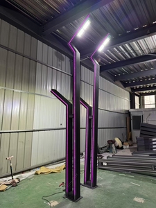 Nouveau design RVB Lampes de jardin d'extérieur éclairées à quatre faces Source de lumière <span class=keywords><strong>LED</strong></span> à énergie solaire pour l'éclairage de garage et de route - Product Image 2