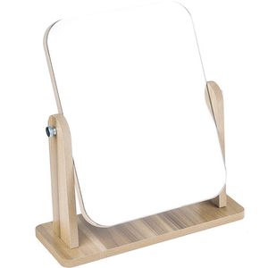 Espejo de maquillaje de madera de gran tamaño, giratorio 360 grados, para dormitorio de estudiantes, regalo personal - Product Image 5