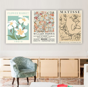 Impressions murales abstraites florales bohèmes modernes, vente en gros, personnalisées, William Morris, Matisse, Art déco, style classique, affiches sur toile - Product Image 3