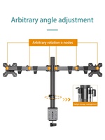 Bras double pour moniteur KALOC Premium pour le trading Forex, rotation à 360 degrés, 17-32 pouces, VESA 100x100