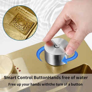 Évier de cuisine intelligent simple rectangulaire/carré <span class=keywords><strong>en</strong></span> acier inoxydable, installation de comptoir <span class=keywords><strong>en</strong></span> nano surface brossée, robinet à un trou inclus - Product Image 5