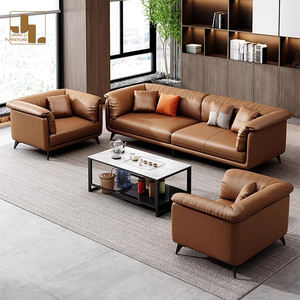 Juego <span class=keywords><strong>de</strong></span> sofá <span class=keywords><strong>de</strong></span> <span class=keywords><strong>cuero</strong></span> marrón para Hotel <span class=keywords><strong>de</strong></span> lujo italiano, sala <span class=keywords><strong>de</strong></span> estar moderna, marco <span class=keywords><strong>de</strong></span> madera, combinación tapizada, muebles <span class=keywords><strong>de</strong></span> sofá - Product Image 4