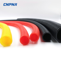 Tube Corrugé PA6 Résistant aux Hautes Températures, Tuyau Flexible pour Câblage, Couleurs Noir, Rouge, Jaune Disponibles, Câble Étanche