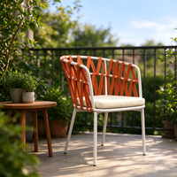 Chaise de jardin style cottage, en corde épaisse, pour assise temporaire, fauteuil de balcon, chaise de salle à manger d'extérieur en corde