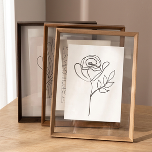 Cadre photo en bois rectangulaire minimaliste, résistant aux UV, pour affichage mural vertical, format A4 A3, avec façade en verre transparent, décoration intérieure - Product Image 3