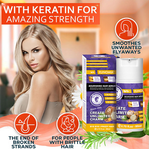 Sérum capillaire Eunomia <span class=keywords><strong>80</strong></span> <span class=keywords><strong>ml</strong></span> à la kératine et au beurre de karité pour cheveux crépus, bouclés, ondulés et nourrissants – Prix usine de gros OEM/ODM - Product Image 3