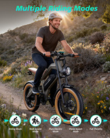 Vélo électrique M20 48V avec moteur moyeu sans balais, batterie lithium 18,2 Ah, cadre en acier 7 vitesses, pneus larges, haute vitesse, pour tout-terrain et montagne