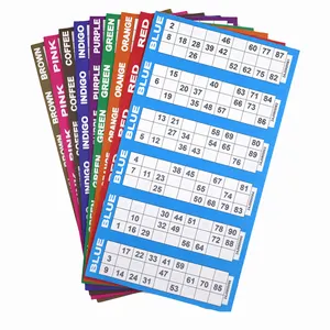 Produzione di bingo board personalizzato stampabile numero carte Bingo giochi americani di colore misto set di giochi bingo