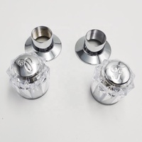 Bouton acrylique Transparent chromé en alliage de zinc volant à poignée unique vanne de douche salle de bain poignée de robinet chaud et froid
