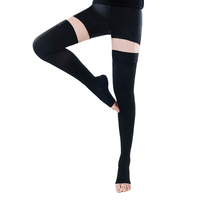 Bas de contention médicaux en nylon avec compression de 20-30 mmHg, design à bout ouvert pour le soulagement des varices