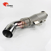 Tuyau d'échappement à diamètre variable de 114 mm (4,5 pouces) en acier inoxydable 304 entièrement blindé thermiquement pour BMW B58 F30 340i Gen1 - Composant d'échappement