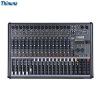 Mezclador Estéreo de 16 Canales Thinuna MX-F16 con Reproductor USB y Efectos Digitales de 24 Bits, Consola de Mezcla de Audio Profesional para Sonido en Vivo