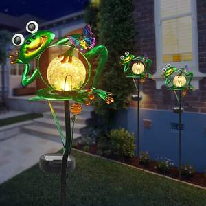 กบโลหะตกแต่งสวนสำหรับนอกกันน้ำไฟเดิมพันพลังงานแสงอาทิตย์ - Product Image 3