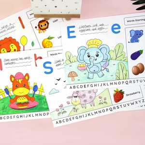 Livre d'autocollants à colorier pour la maternelle et la préscolaire, cahier d'exercices de traçage des lettres de l'alphabet et d'écriture manuscrite pour enfants - Product Image 5